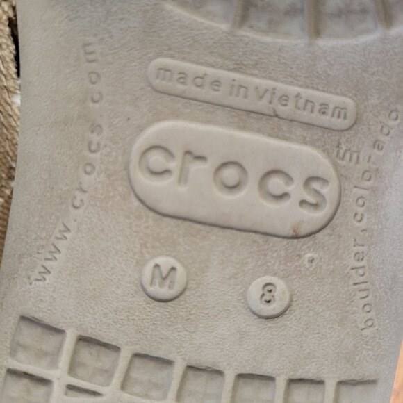 Crocs Canvas Slip On Shoes 8 Beige‎ SANTA CRUZ Vacation Cruise Beach Comfort main image 5